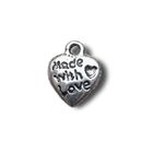 Anhnger fr Charms Herz Made with love 10 x 13 mm Metall...