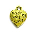 Anhnger Charm Herz Made with love Metall DIY