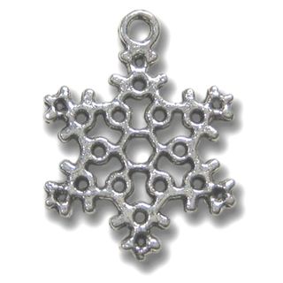 Anhnger Charm Schneeflocke Eiskristall Metall DIY
