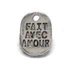 Anhnger fr Charms fait avec amour 8 x 11 mm Metall DIY