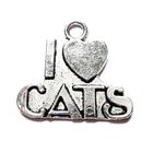 Anhnger Charm I love Cats Metall DIY