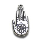 Anhnger fr Charms Hand mit Blume 13 x 26 mm Metall DIY