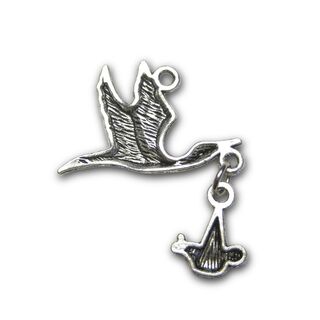 Anhnger fr Charms Klapperstorch 24 x 30 mm Metall DIY
