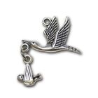 Anhnger fr Charms Klapperstorch 24 x 30 mm Metall DIY