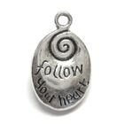 Anhnger fr Charms follow your heart 12 x 20 mm Metall DIY
