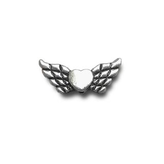 Perle Spacer Herz mit Flügeln 7 x 22 mm Metall DIY