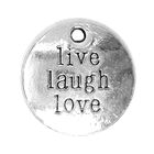 Anhänger Charm Live Laugh Love 20 mm Metall DIY