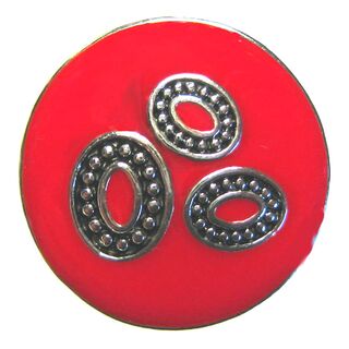 Druckknopf Chunk Click Snap Button Ovale auf Rot