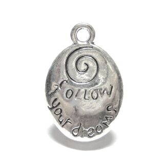 Anhnger Charm follow your dreams 14 x 20 mm Metall DIY